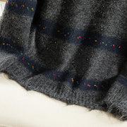 Buddha Stones Winter Stripes Pattern Crew Neck Long Sleeve Women's Cotton Sweater - image 25