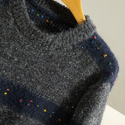 Buddha Stones Winter Stripes Pattern Crew Neck Long Sleeve Women's Cotton Sweater - image 22