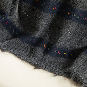 Buddha Stones Winter Stripes Pattern Crew Neck Long Sleeve Women's Cotton Sweater - image 27