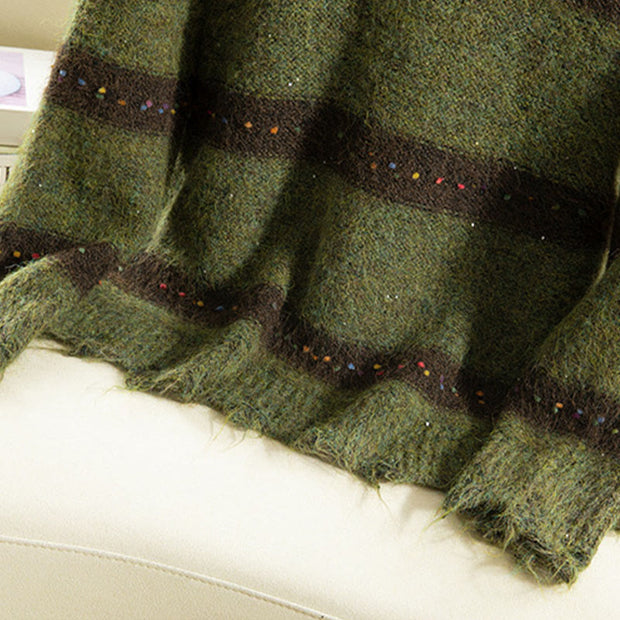 Buddha Stones Winter Stripes Pattern Crew Neck Long Sleeve Women's Cotton Sweater - image 7