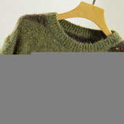 Buddha Stones Winter Stripes Pattern Crew Neck Long Sleeve Women's Cotton Sweater - image 2