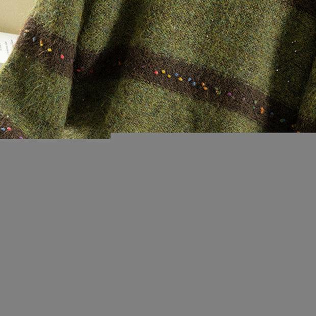 Buddha Stones Winter Stripes Pattern Crew Neck Long Sleeve Women's Cotton Sweater - image 6