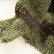 Buddha Stones Winter Stripes Pattern Crew Neck Long Sleeve Women's Cotton Sweater - image 10