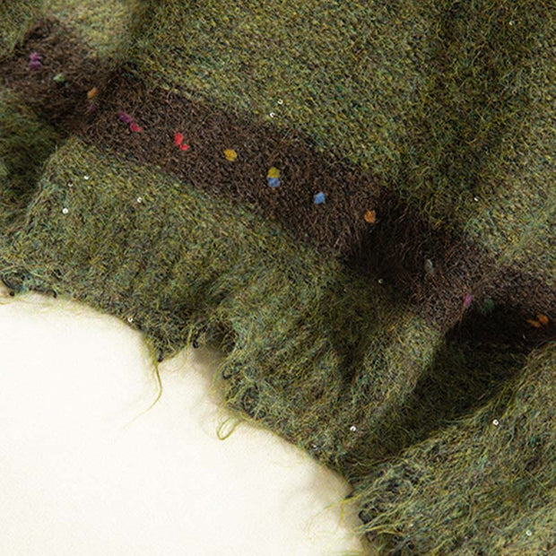 Buddha Stones Winter Stripes Pattern Crew Neck Long Sleeve Women's Cotton Sweater - image 9