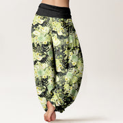 Buddha Stones Cotton Pastoral Flower Pattern Women's Elastic Waist Harem Pants - image 9