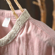 Buddha Stones Spring Fall Lace Collar Button Down Long Sleeve Women's Cotton Shirt - image 9