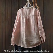 Buddha Stones Spring Fall Lace Collar Button Down Long Sleeve Women's Cotton Shirt - image 4