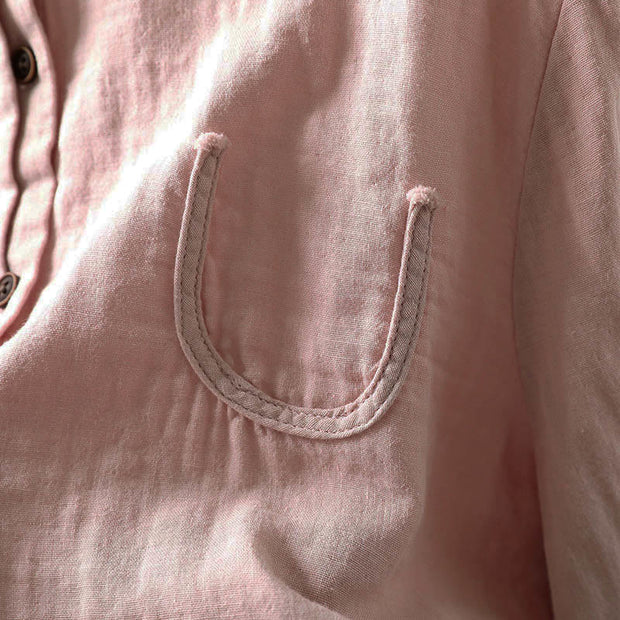 Buddha Stones Spring Fall Lace Collar Button Down Long Sleeve Women's Cotton Shirt - image 11