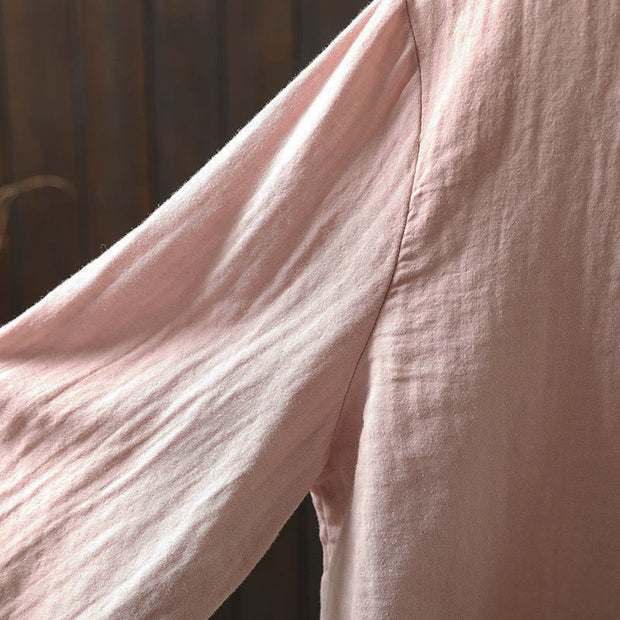 Buddha Stones Spring Fall Lace Collar Button Down Long Sleeve Women's Cotton Shirt - image 12