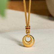 Buddha Stones "Wishing You Lasting Peace" 24k Gold Plated Copper Peace Buckle Necklace Includes Gift Message Card - image 1
