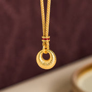 Buddha Stones "Wishing You Lasting Peace" 24k Gold Plated Copper Peace Buckle Necklace Includes Gift Message Card - image 3