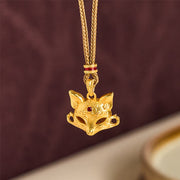 Buddha Stones "Wishing You Clever Grace" 24k Gold Plated Brass Fox Necklace Includes Gift Message Card - image 4