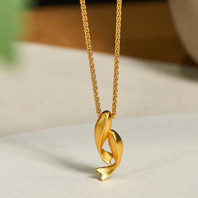 FREE Today: Prosperity and Wealth Double Koi Fish 24k Gold Plated Brass Chain Necklace Pendant - Double Fish - image 0