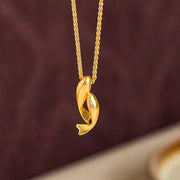 FREE Today: Prosperity and Wealth Double Koi Fish 24k Gold Plated Brass Chain Necklace Pendant - image 2