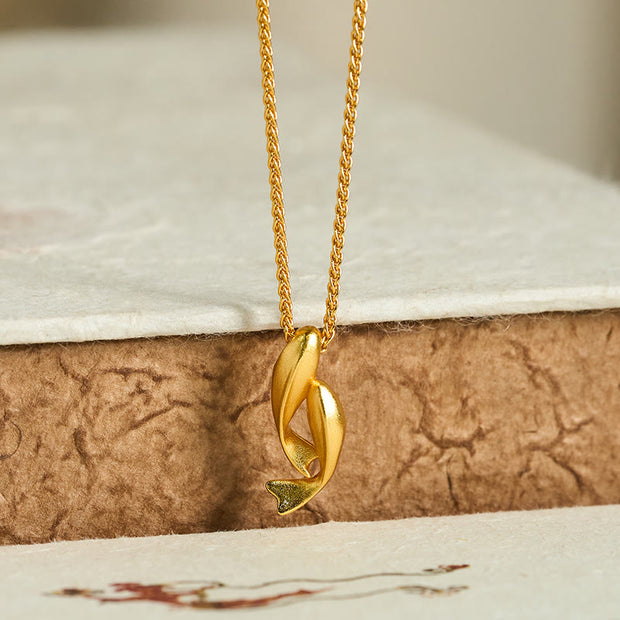 FREE Today: Prosperity and Wealth Double Koi Fish 24k Gold Plated Brass Chain Necklace Pendant - image 1