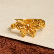 FREE Today: Love and Freedom 24k Gold Plated Brass Butterfly Symbol Adjustable Ring - image 1