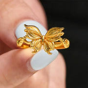 FREE Today: Love and Freedom 24k Gold Plated Brass Butterfly Symbol Adjustable Ring - image 4