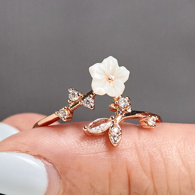 FREE Today: Healing and Luck White Flower Design Adjustable Copper Ring - image 4