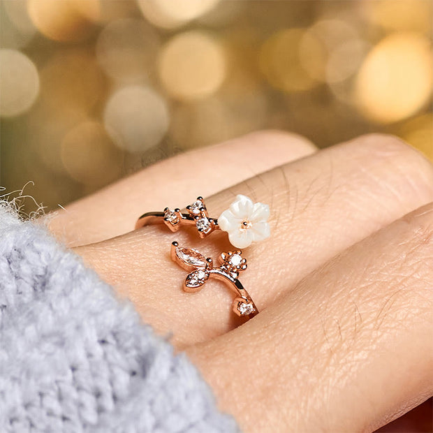 FREE Today: Healing and Luck White Flower Design Adjustable Copper Ring - image 5