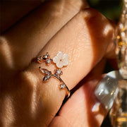 FREE Today: Healing and Luck White Flower Design Adjustable Copper Ring - image 6