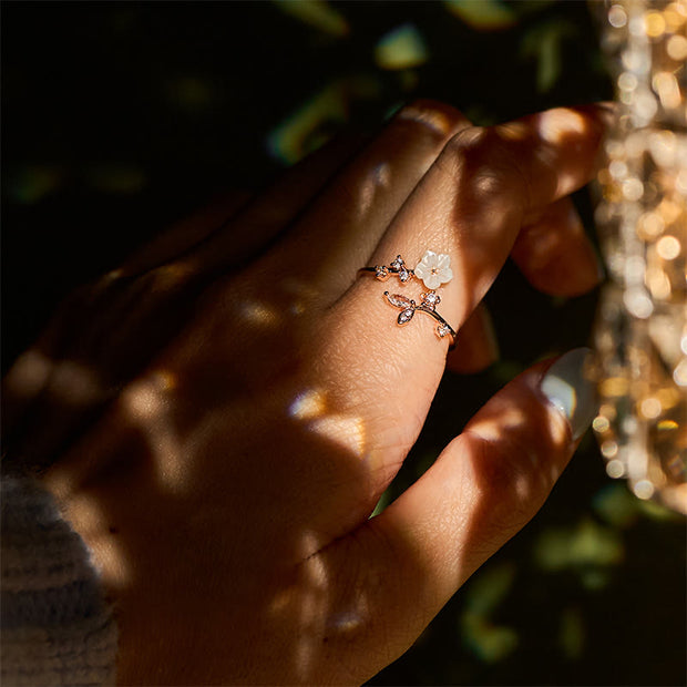 FREE Today: Healing and Luck White Flower Design Adjustable Copper Ring - image 9