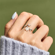 Buddha Stones 925 Sterling Silver White Flower Design Adjustable Blessing Ring - image 15