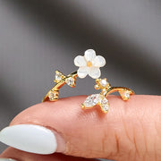 Buddha Stones 925 Sterling Silver White Flower Design Adjustable Blessing Ring - image 19