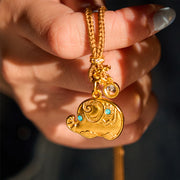 FREE Today: Strength and Wisdom 24k Gold Plated Brass Elephant Symbol Braided Cord Necklace Pendant - image 4