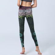 Buddha Stones Symmetry Mandalas Lotus Flowers Pattern Print Gym Leggings Women's Yoga Pants - image 6