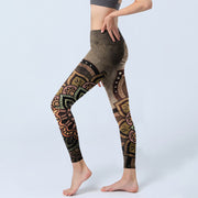 Buddha Stones Mandala Print Design Gym Leggings Women's Yoga Pants - image 2