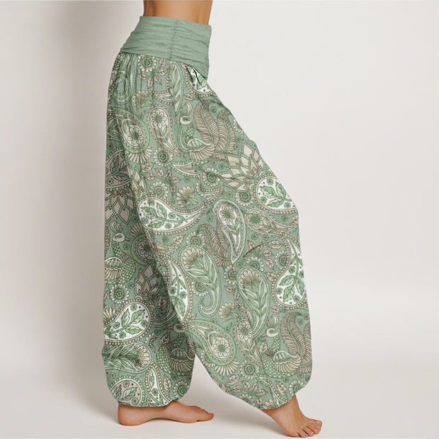 Buddha Stones Cotton Cashew Flower Peacock Sunflower Design Women's Elastic Waist Harem Pants - image 5