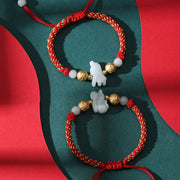 Buddha Stones Chinese Zodiac Jade Silver Beads Year Of The Horse Red String Luck Bracelet - image 24