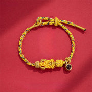 Buddha Stones String Projection Stone Hand-woven Buddha Knots Connection Bracelet - Light Yellow(Wrist Circumference: 14-23 cm) - image 10