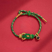 Buddha Stones String Projection Stone Hand-woven Buddha Knots Connection Bracelet - Green(Wrist Circumference: 14-23 cm) - image 6