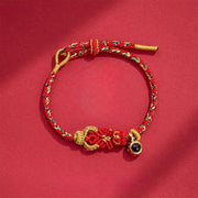 Buddha Stones String Projection Stone Hand-woven Buddha Knots Connection Bracelet - Red(Wrist Circumference: 14-23 cm) - image 5