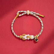 Buddha Stones String Projection Stone Hand-woven Buddha Knots Connection Bracelet - White(Wrist Circumference: 14-23 cm) - image 8