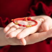 Buddha Stones White Chalcedony Peace Buckle Connection Rope Knot Bracelet - image 13