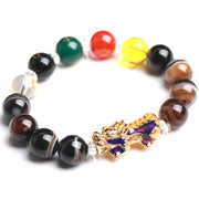 Buddha Stones Sardonyx Beads Five Elements Pi Xiu Positive Bracelet - 12MM - image 0