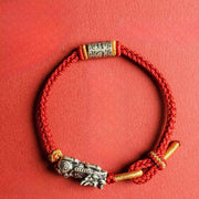 Buddha Stones 925 Sterling Silver Pixiu Om Mani Padme Hum Protection String Bracelet - image 4