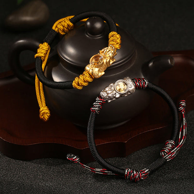 Buddha Stones Pi Xiu Wealth Luck Hand-woven Rope Bracelet - image 11
