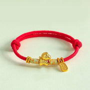 Buddha Stones Year Of The Horse Red String Black String Lucky Fortune Charm Braided Connection Bracelet - Red String(Wrist Circumference: 15-19cm) - image 1