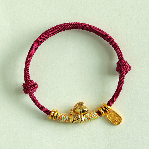 Buddha Stones Year Of The Horse Red String Black String Lucky Fortune Charm Braided Connection Bracelet - image 9