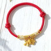 Buddha Stones Year Of The Horse Flower Charm Red String Connection Handmade Bracelet - image 5