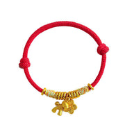 Buddha Stones Year Of The Horse Flower Charm Red String Connection Handmade Bracelet - image 4