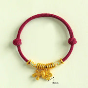 Buddha Stones Year Of The Horse Flower Charm Red String Connection Handmade Bracelet - image 10