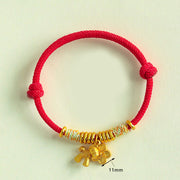 Buddha Stones Year Of The Horse Flower Charm Red String Connection Handmade Bracelet - image 3