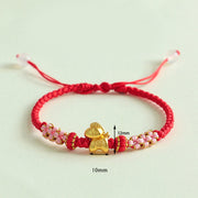 Buddha Stones Year Of The Horse Multicolored String Peach Blossom Knot Red String Luck Bracelet - image 3
