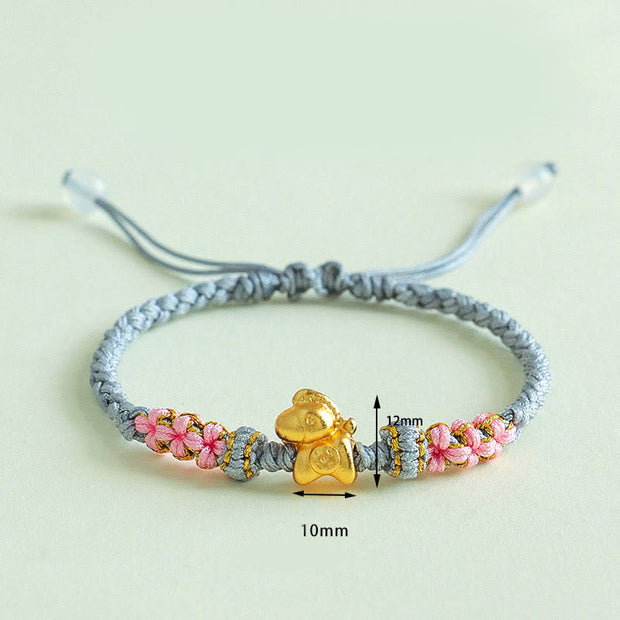 Buddha Stones Year Of The Horse Multicolored String Peach Blossom Knot Red String Luck Bracelet - image 17