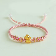 Buddha Stones Year Of The Horse Multicolored String Peach Blossom Knot Red String Luck Bracelet - Pink String(Wrist Circumference: 15-19cm) - image 10