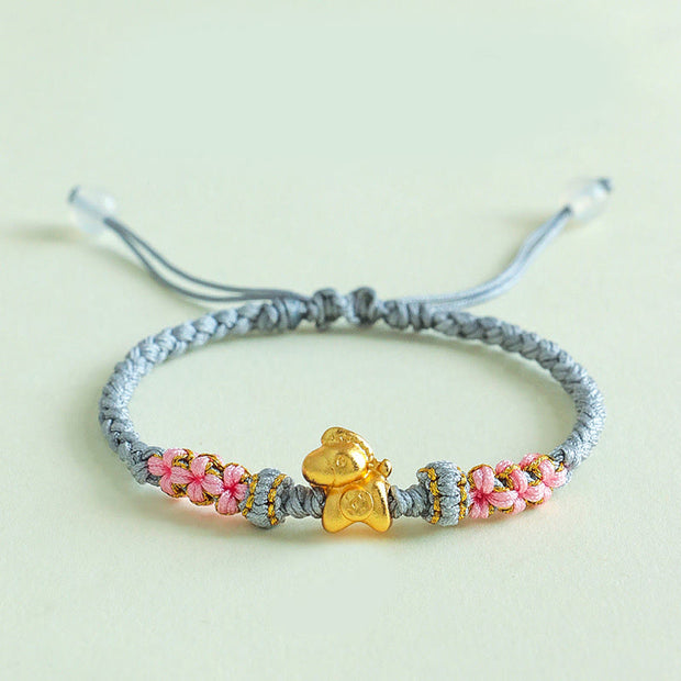 Buddha Stones Year Of The Horse Multicolored String Peach Blossom Knot Red String Luck Bracelet - Blue String(Wrist Circumference: 15-19cm) - image 16